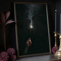 Midnight Spark Between Fingers