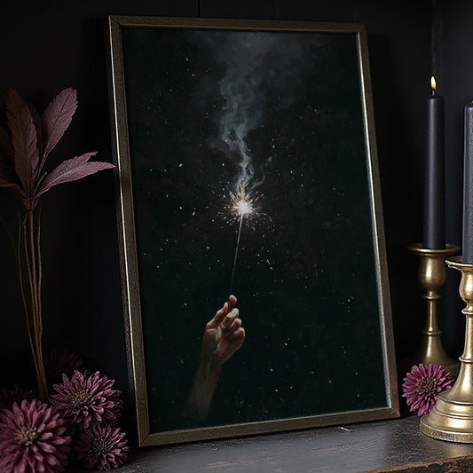 Midnight Spark Between Fingers
