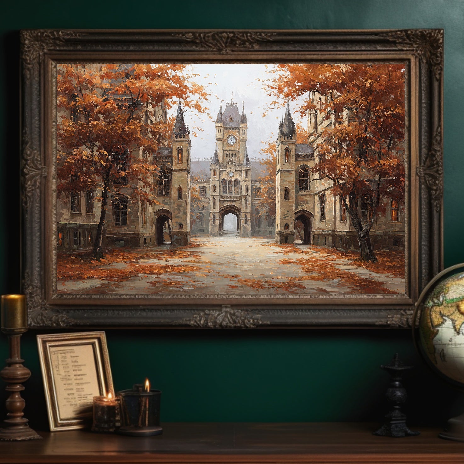 Amber Leaves Frame Ancient Halls