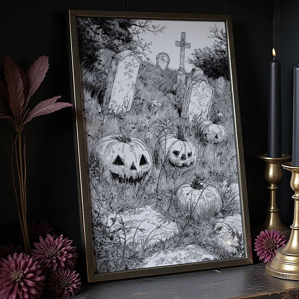 Midnight Grins Among Stone Memories