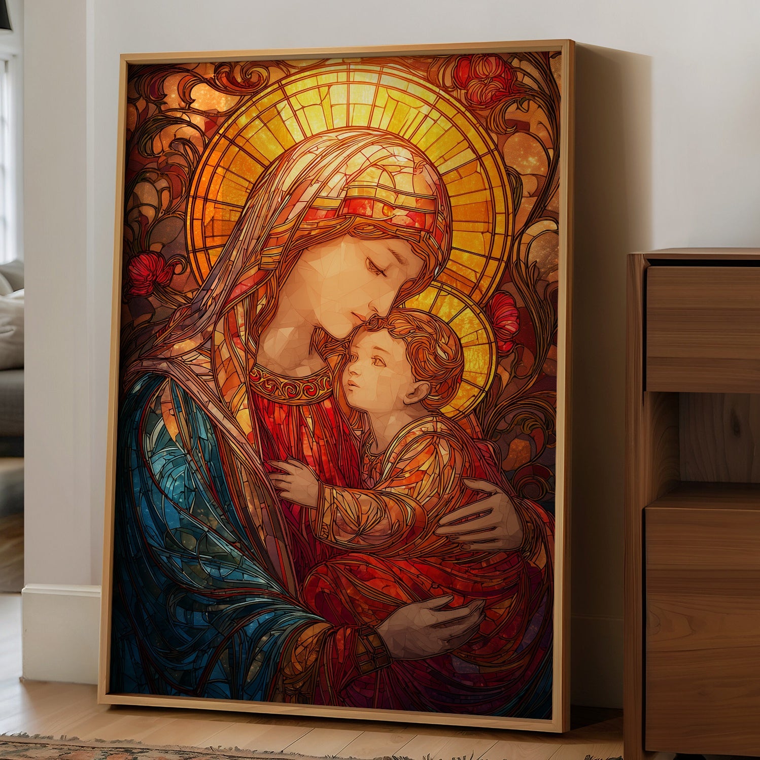 Sacred Glow Through Stained Glass