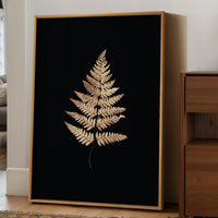 Golden Frond Against Midnight Canvas