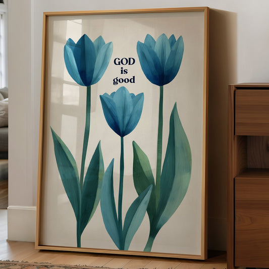 Blue Tulips Carry Simple Truth