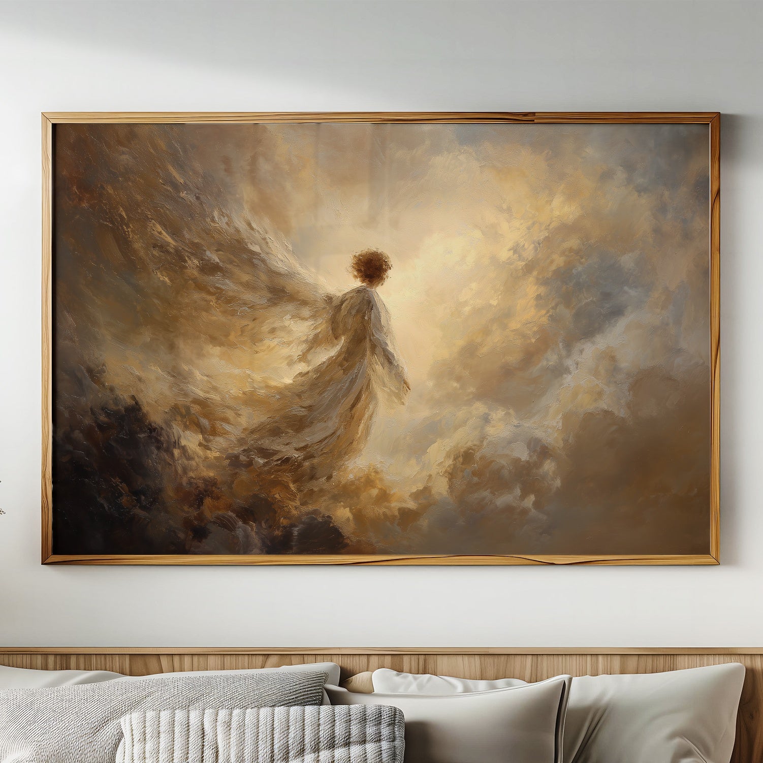 Transcendent Journey Through Golden Clouds