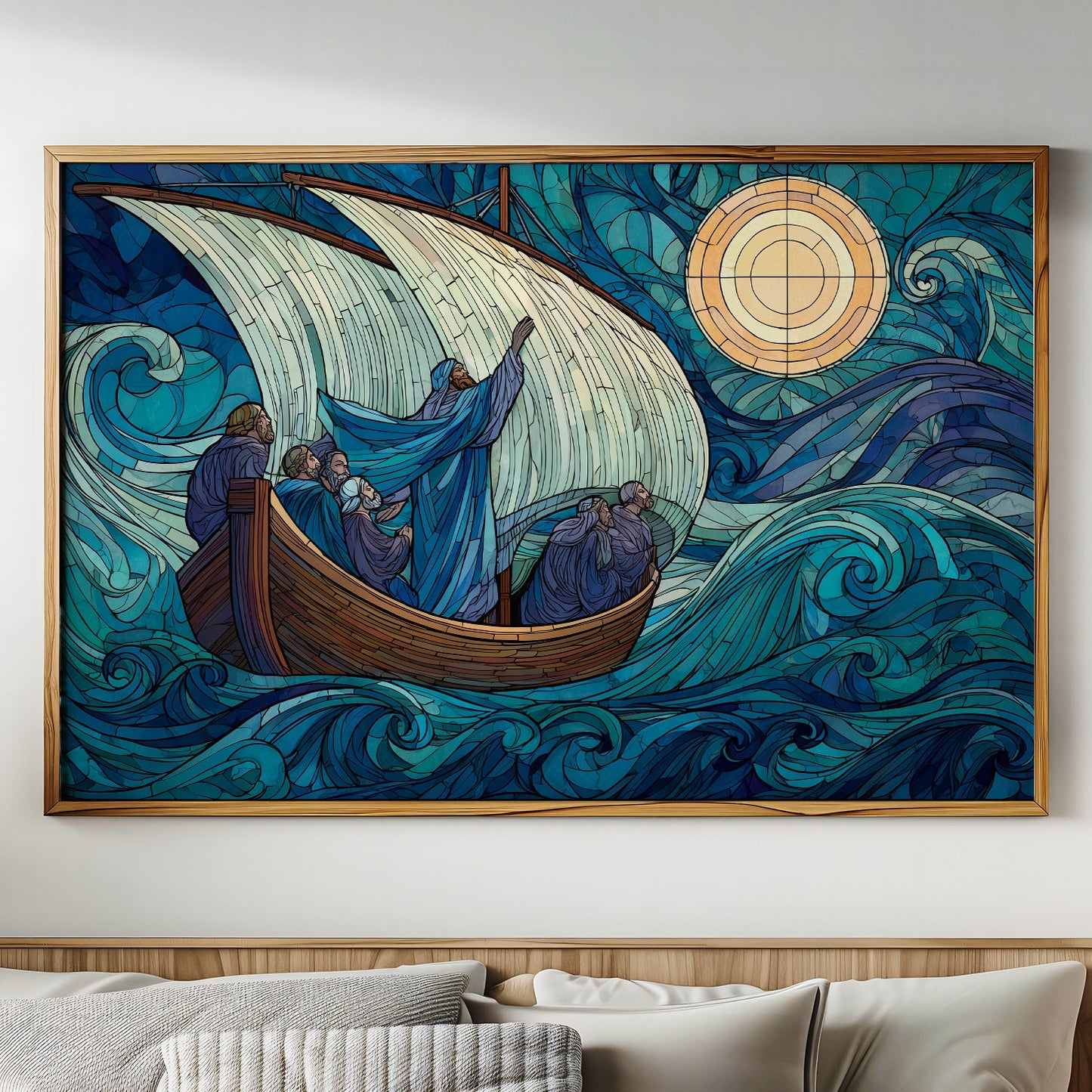 Stained Glass Voyage Through Tempest Seas