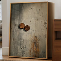 Copper Remnants on Weathered Canvas