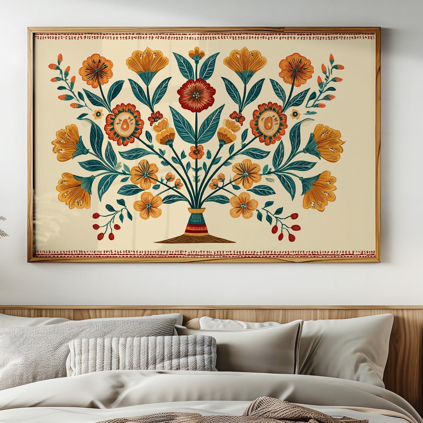Amber Blooms in Folk Symmetry