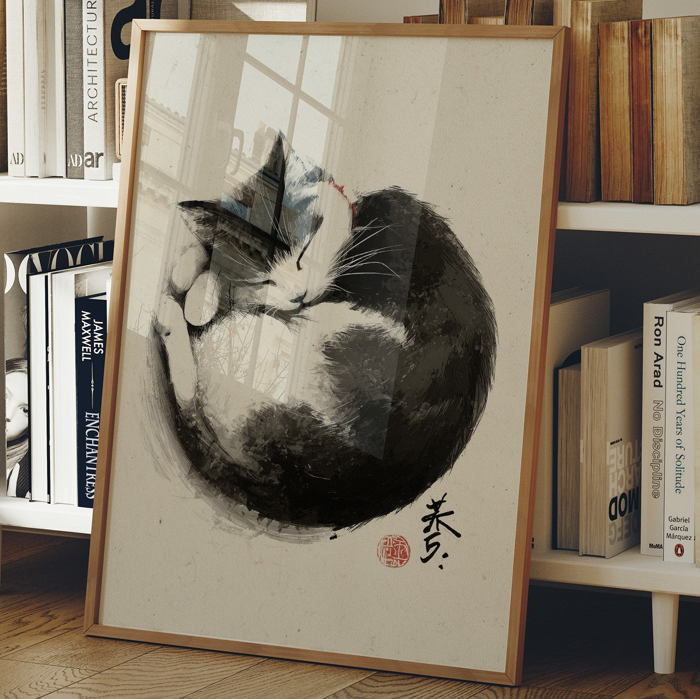 Sleeping Cat Finds Zen Peace