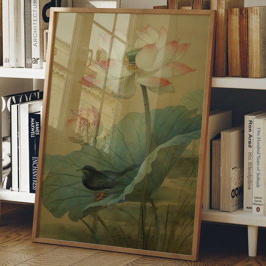 Lotus Blossoms Guard Their Secret Bird