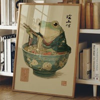 Wise Frog Savors Noodle Symphony