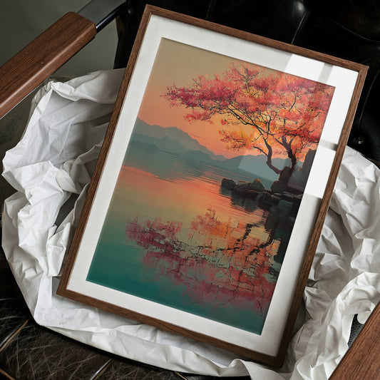 Coral Blossoms Meet Mountain Lake