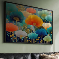 Coral And Turquoise Blooms Glow