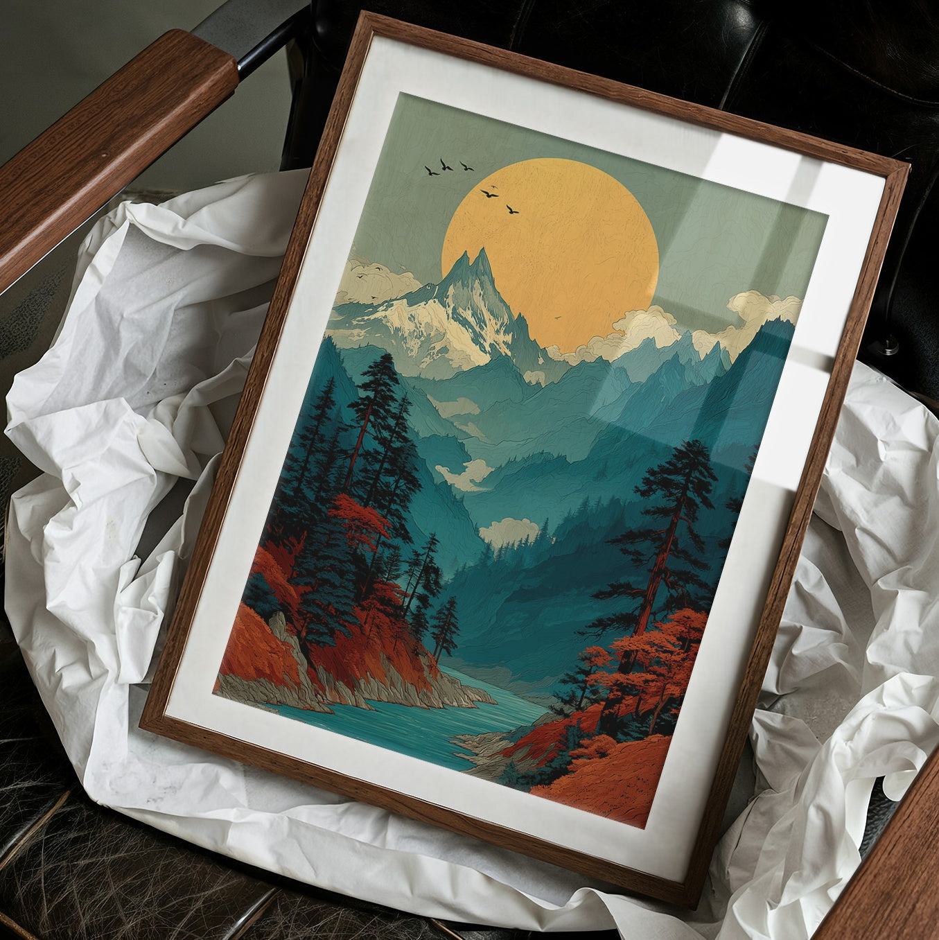 Autumn Rivers Meet Golden Moon
