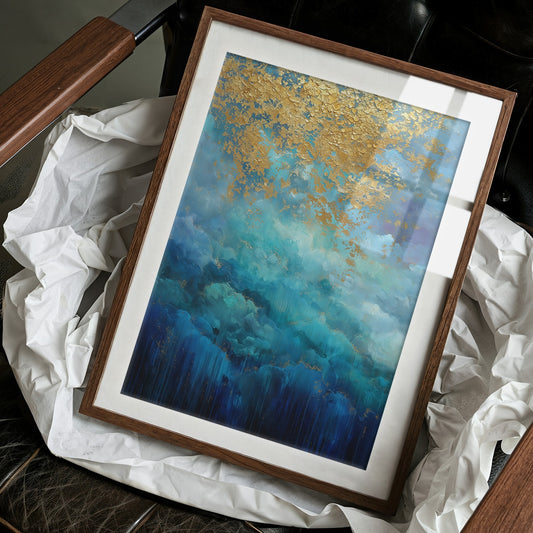 Golden Storm Breaks Over Azure Seas