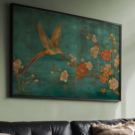 Hummingbird Seeks Morning Plum Blossoms