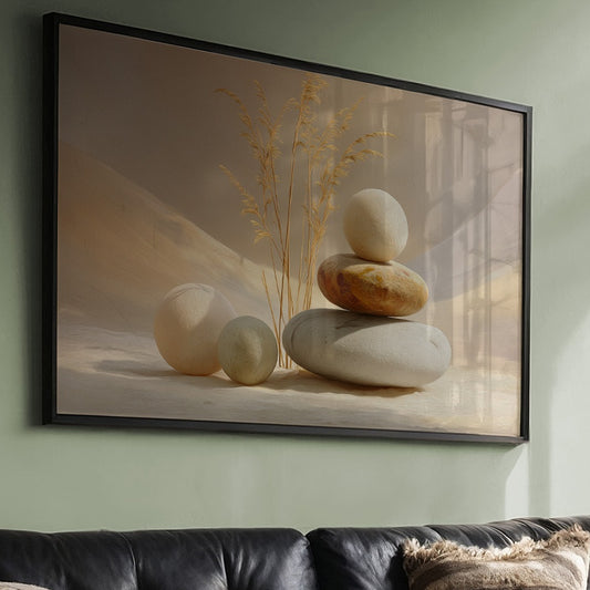 Sunlit Stones Find Morning Balance