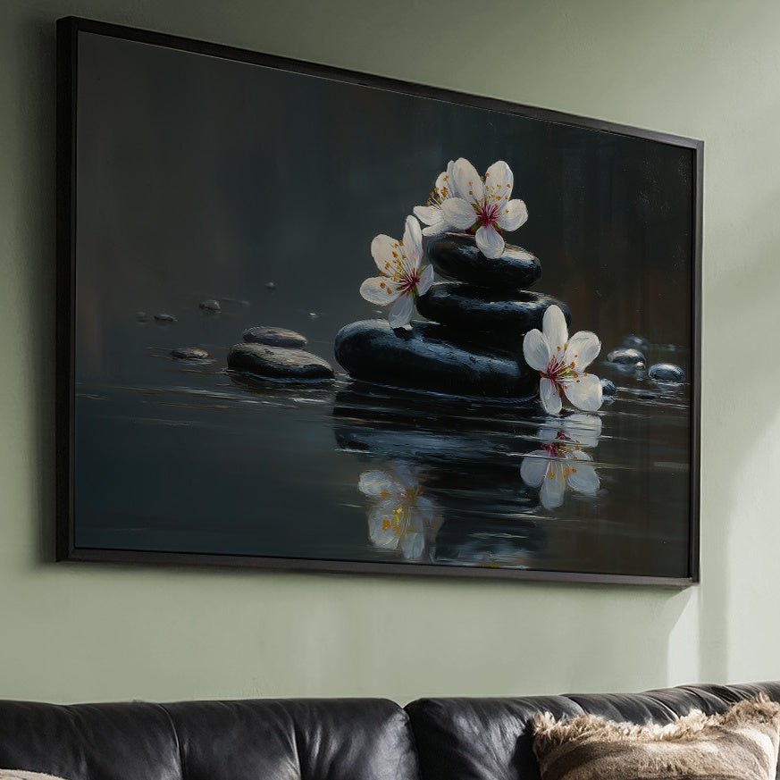 Cherry Blossoms Find Stillness Below