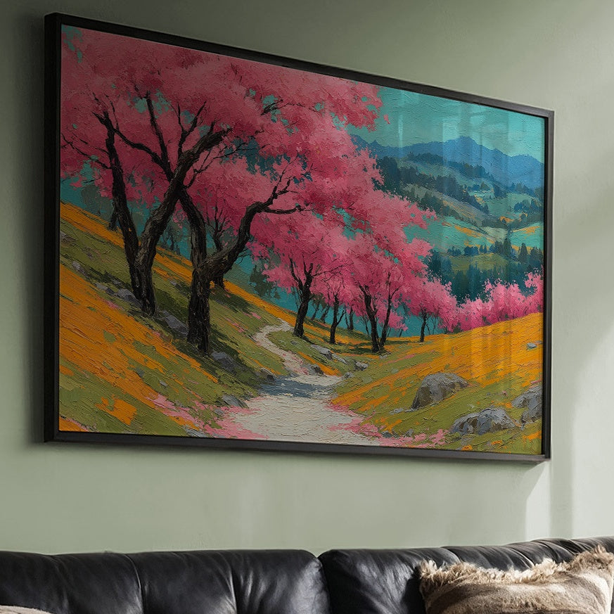 Cherry Blossoms Paint Mountain Valleys
