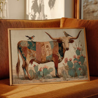 Patchwork Longhorn Hosts Tiny Visitors