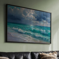 Turquoise Tides Meet Storm Clouds