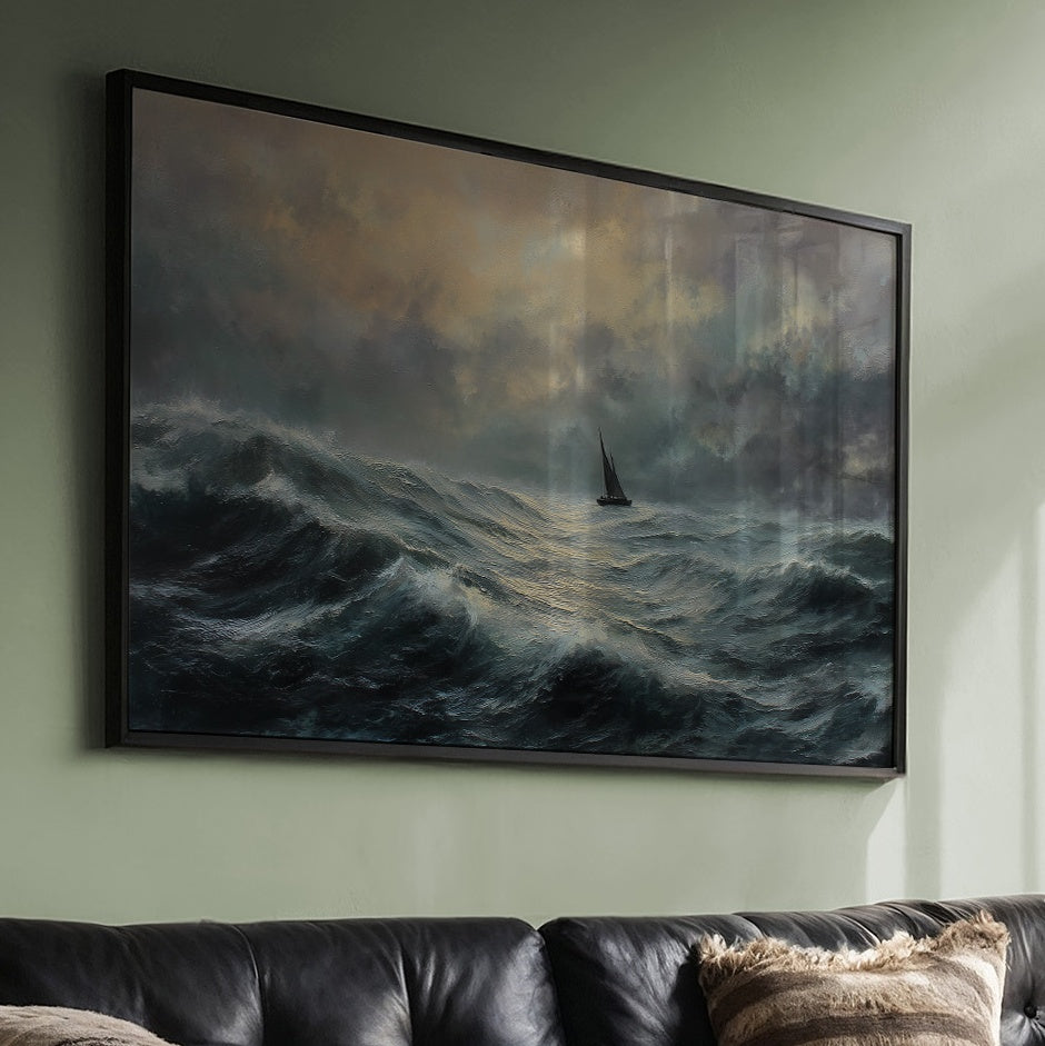 Solitary Sail Through Tempest Seas