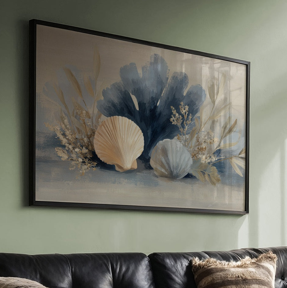Seashells Dance In Coastal Blue