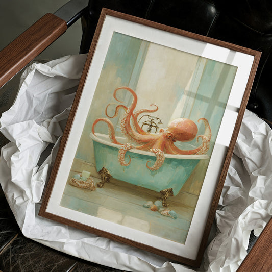 Octopus Soaks In Vintage Tub