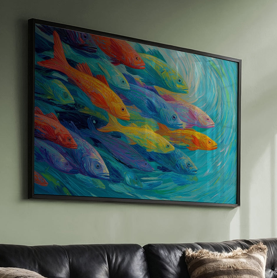 Vibrant Shoal Rides Turquoise Currents