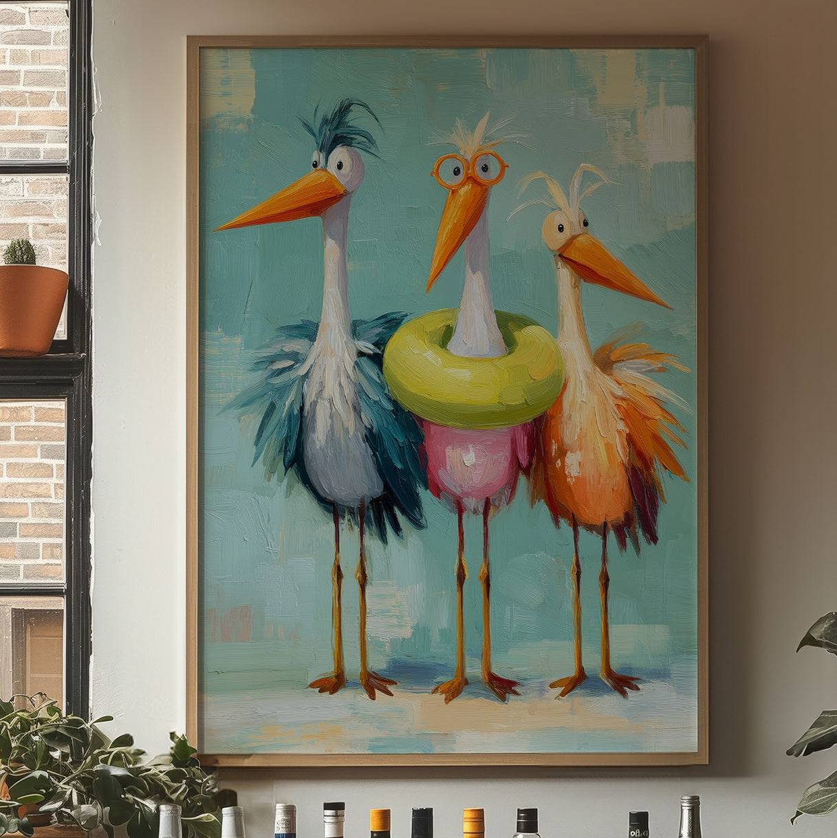 Feathered Trio's Whimsical Gathering
