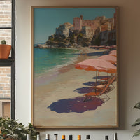 Coral Parasols Guard Mediterranean Dreams