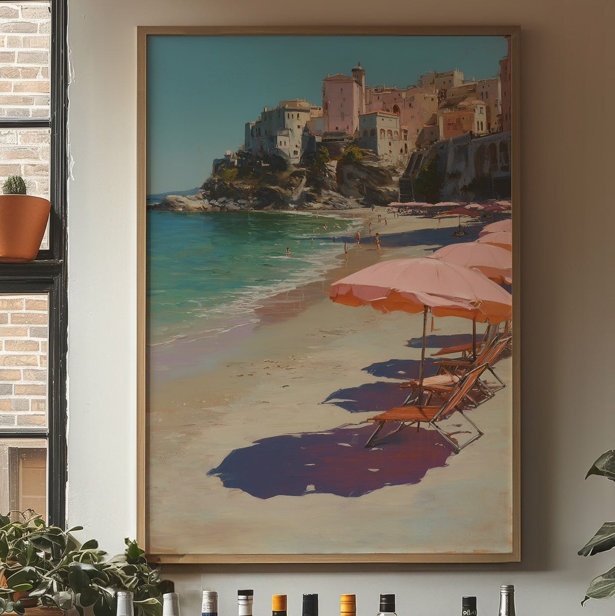 Coral Parasols Guard Mediterranean Dreams