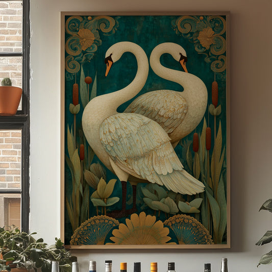 Elegant Duet Against Emerald Waters