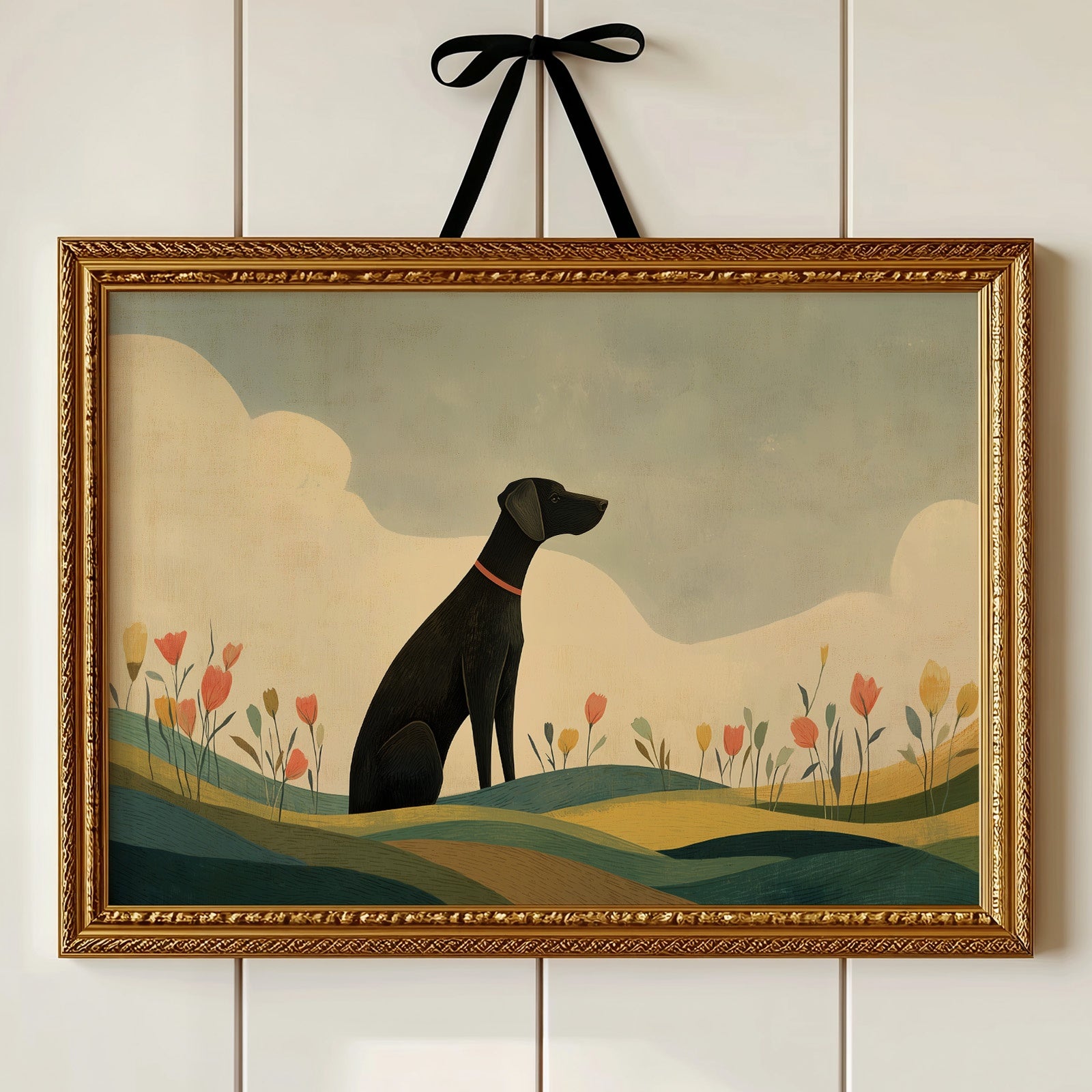Watchful Guardian Among Wildflower Hills