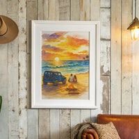 Beachside Memories Under Fire Sky