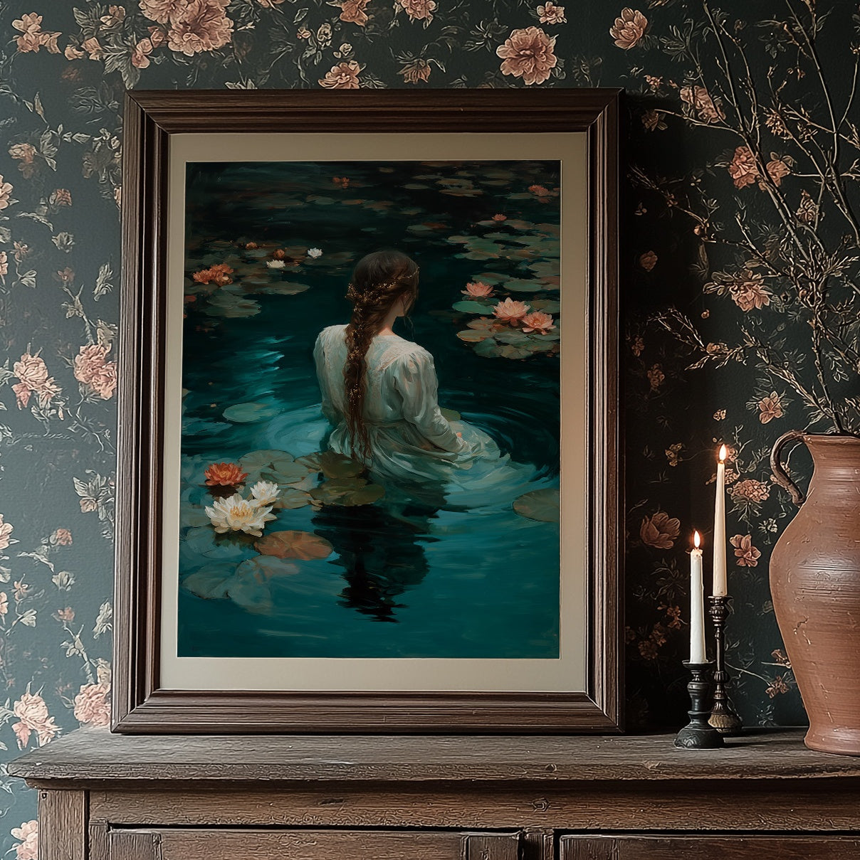 Beneath Lily Pads She Wanders
