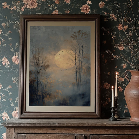 Birds Circle The Winter Moon