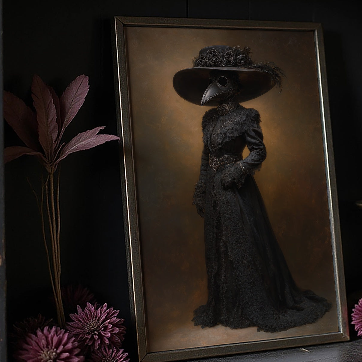 Plague Doctor's Victorian Silhouette