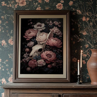 Skull Blossoms Against Velvet Night