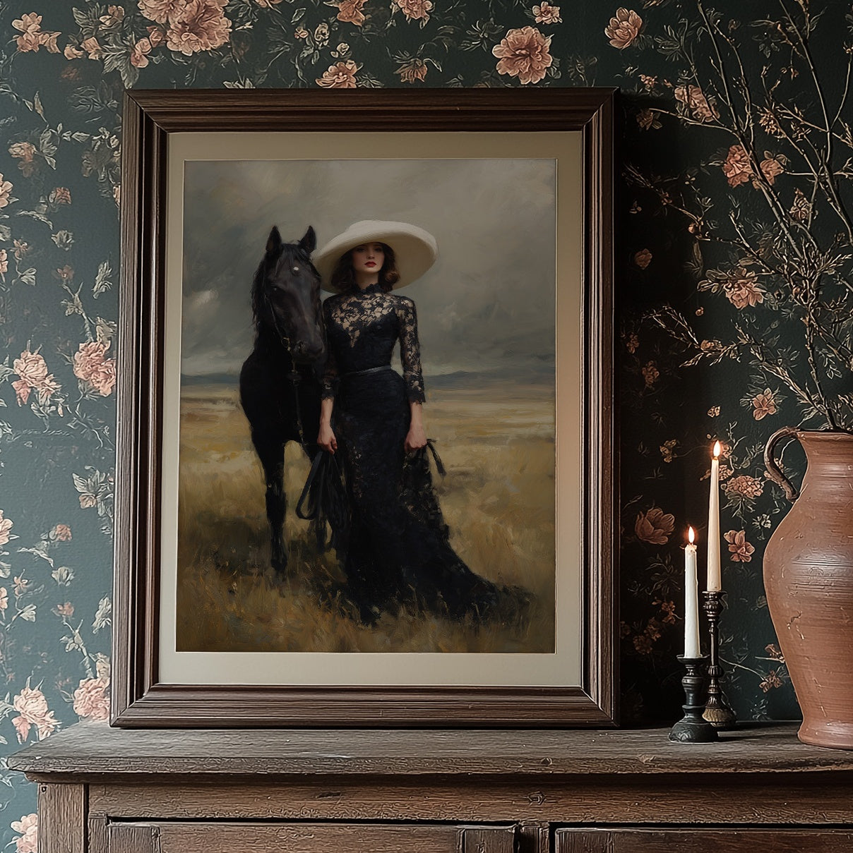 Ebony Steed Meets Golden Prairie