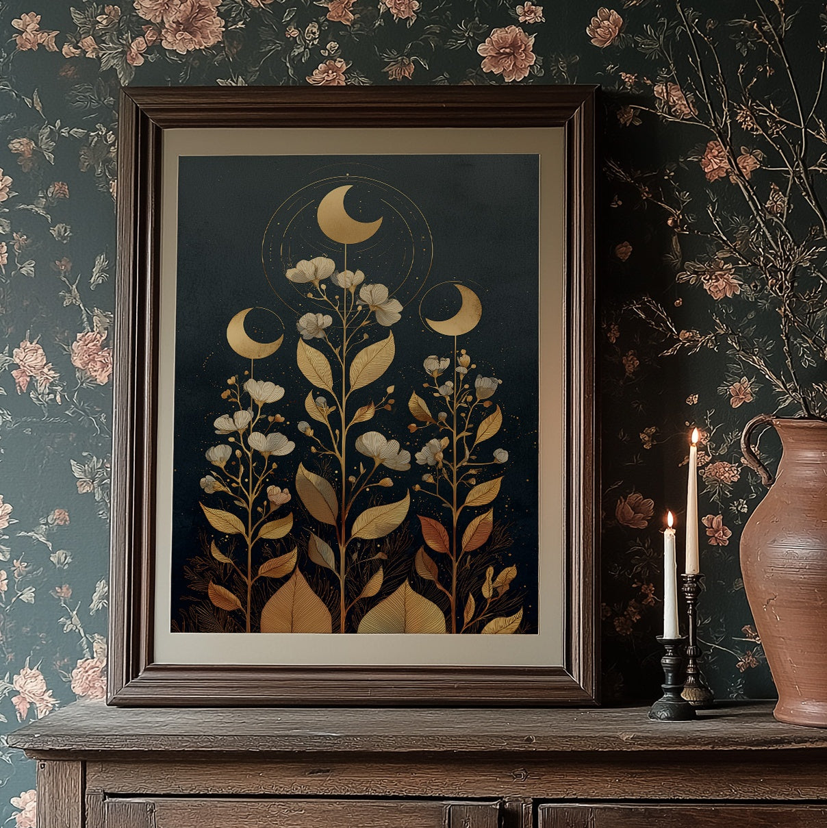 Celestial Flora Under Night Sky