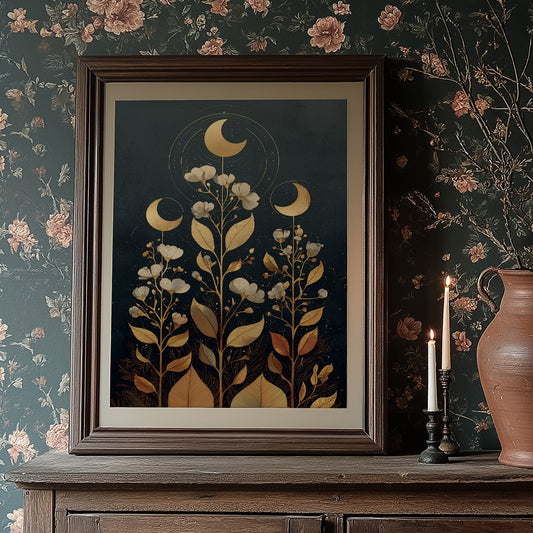 Celestial Flora Under Night Sky