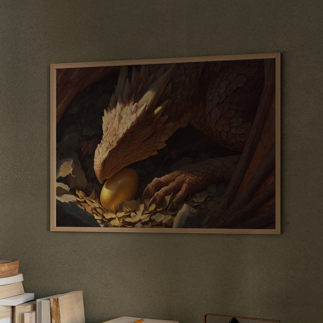 Dragon's Treasure Among Ancient Tomes