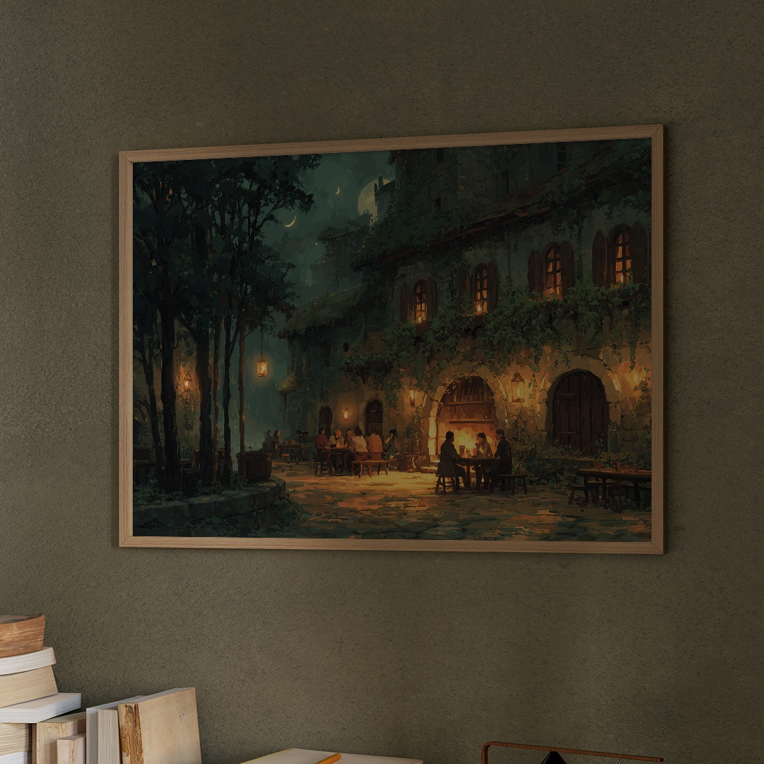 Tuscan Evening Under Crescent Light