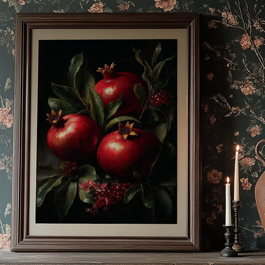 Crimson Jewels Against Midnight Canvas