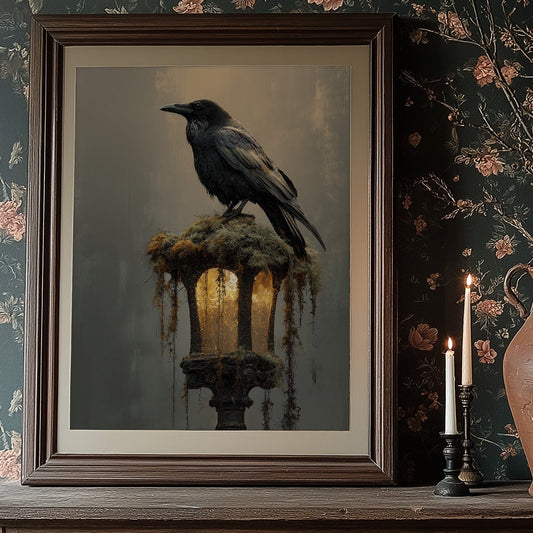 Raven Perches On Ancient Light