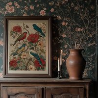 Songbirds Among Coral Blooms