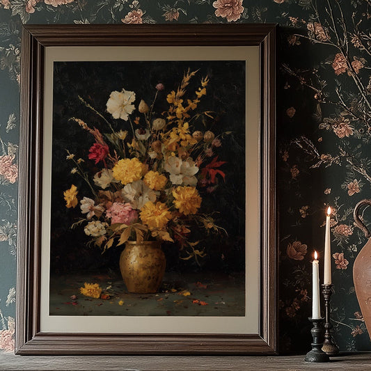 Golden Blooms Against Midnight Walls