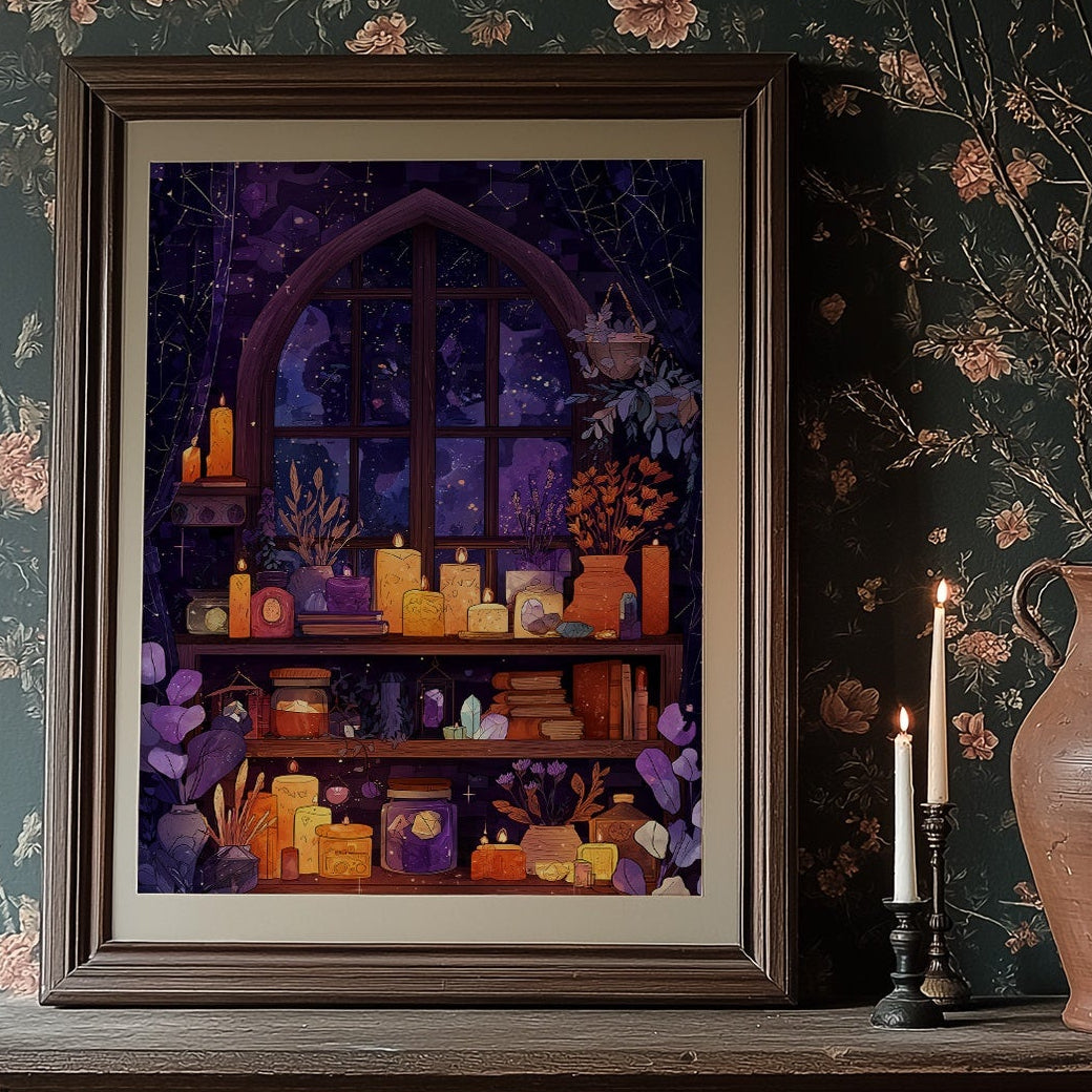 Midnight Spells Behind Arched Glass