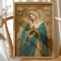 Sacred Prayers In Teal Gold