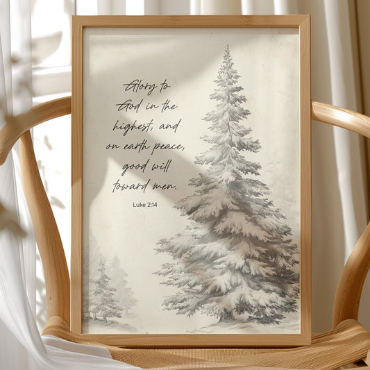 Winter Scripture On Wooden Table